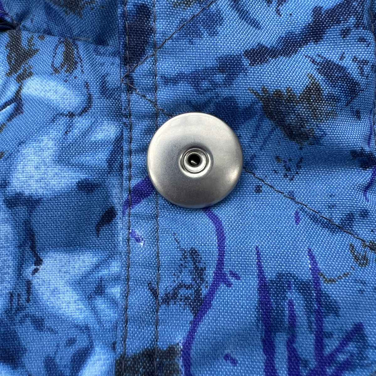 VTG 90s Obermeyer Ski Jacket Unisex XL Blue Abstract Anorak Pullover Windbreaker