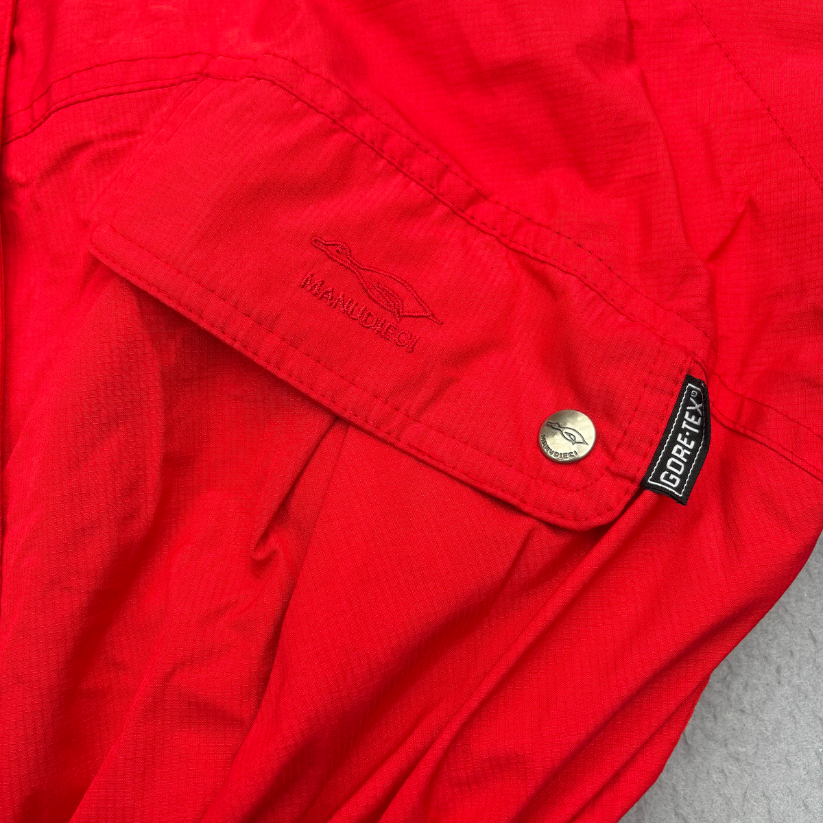 Vtg Manudieci Italy Luxury Goose Down Gore-Tex Ski Suit Red UK 8