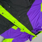 Inside Edge Men’s Size M 90’s Colourblock Black Purple Green Ski Snowboard Jacket