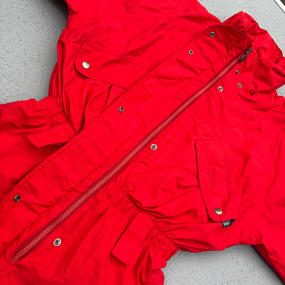 Vtg Manudieci Italy Luxury Goose Down Gore-Tex Ski Suit Red UK 8