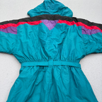 Polar Patrol 1980’s Hooded Men’s Size XL Green Red Black Nylon Baggy Ski Suit Jumpsuit