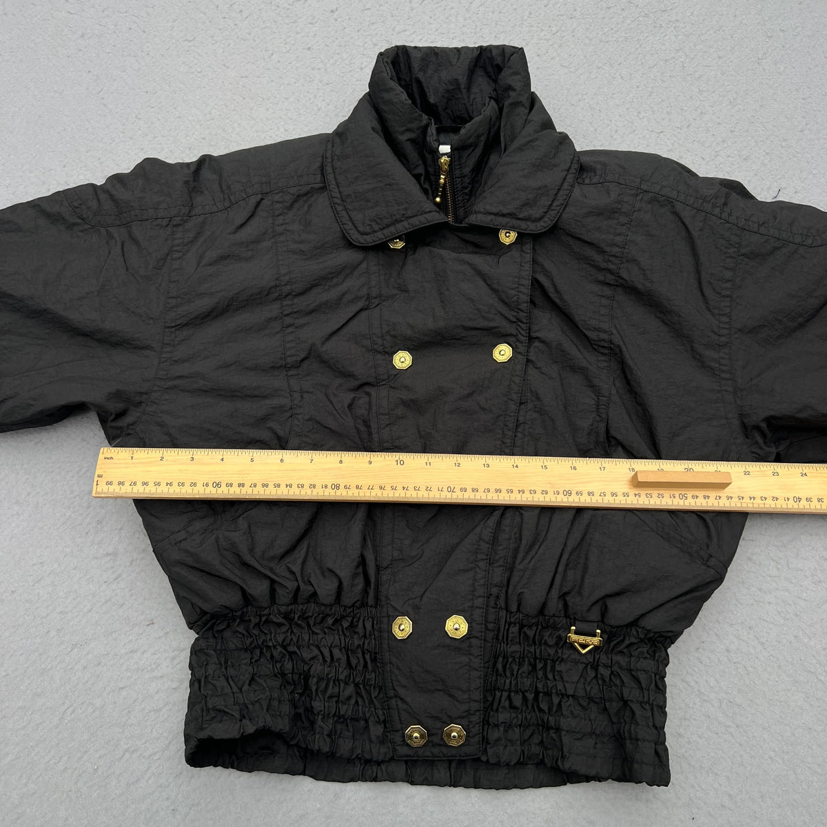 Late 80’s Fera Skiwear Woman’s Size 16 Double Breasted Cropped Black Jacket