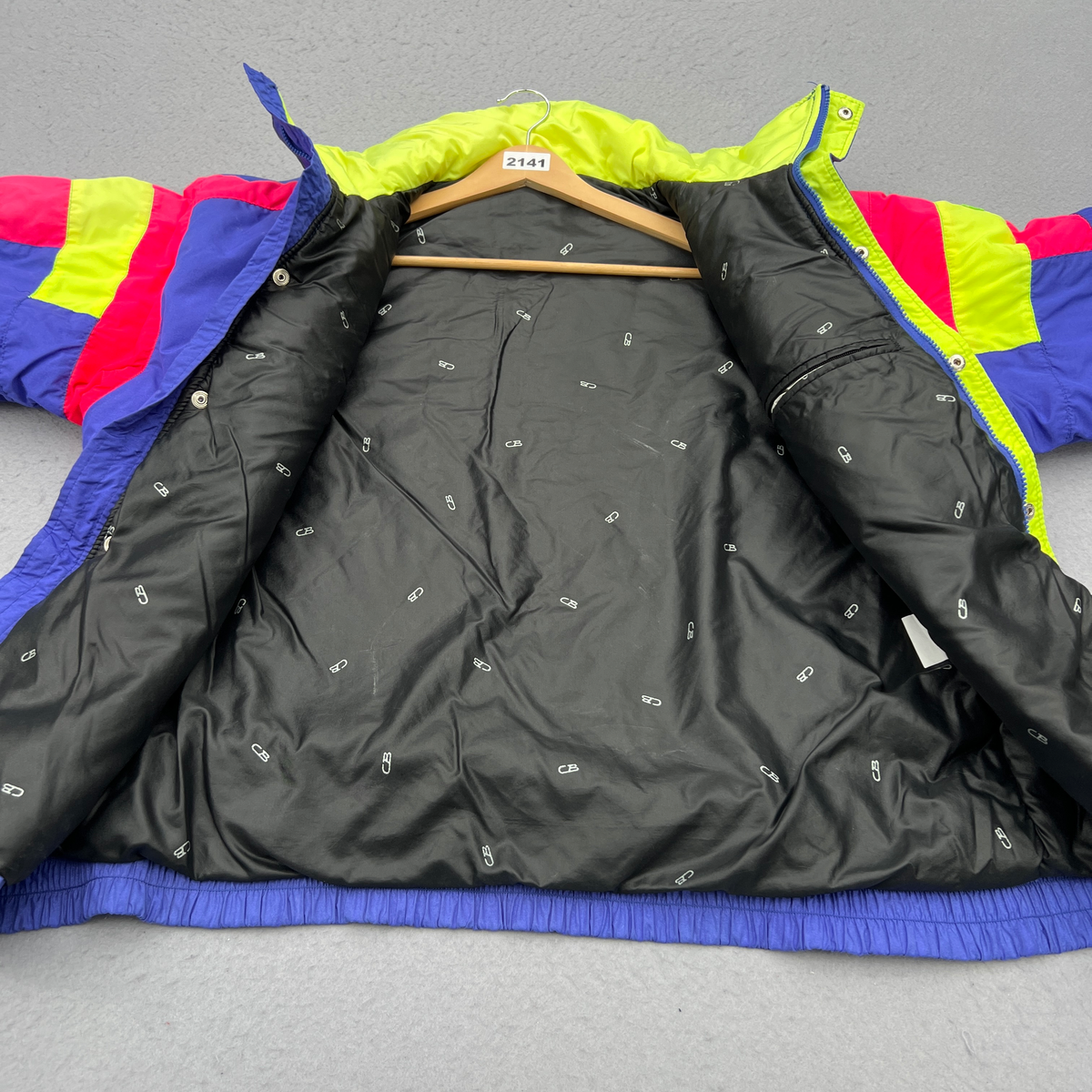 Vintage 80’s CB Sports Neon Color Block Shell Mens M Jacket Ski Blue Green Magenta
