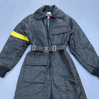 J C Penny 90’s Woman’s Size S One piece Ski Suit Jumpsuit Black With Yellow Accent
