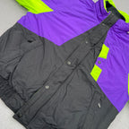 Inside Edge Men’s Size M 90’s Colourblock Black Purple Green Ski Snowboard Jacket