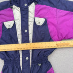Skitique Girls Ski Suit Age 14 One Piece 80s 90s Purple Snowsuit Fit Woman’s XS