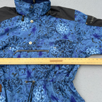VTG 90s Obermeyer Ski Jacket Unisex XL Blue Abstract Anorak Pullover Windbreaker