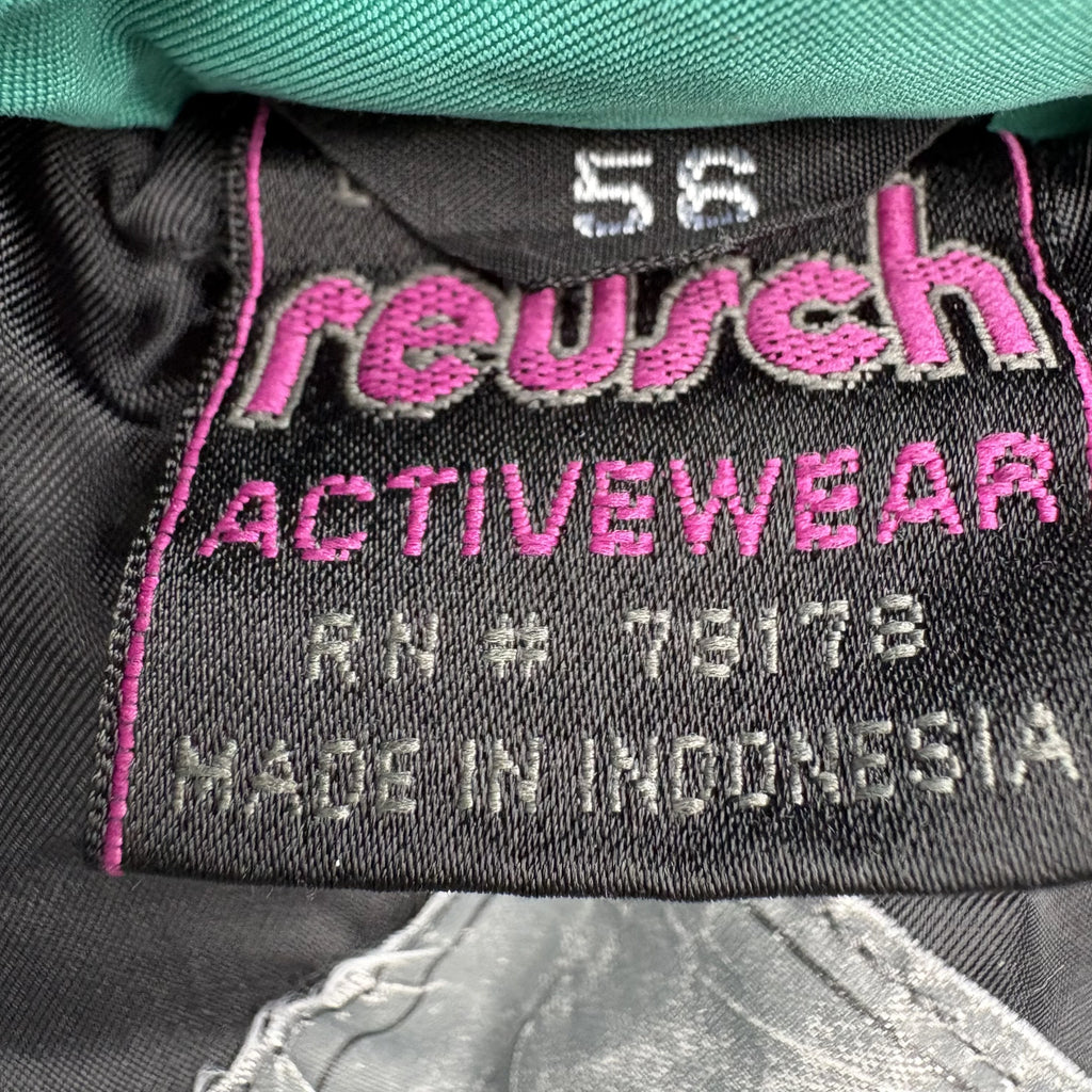 Vintage Reusch One Piece Ski Suit Mens XL Retro 90s Black Purple Teal Snowsuit
