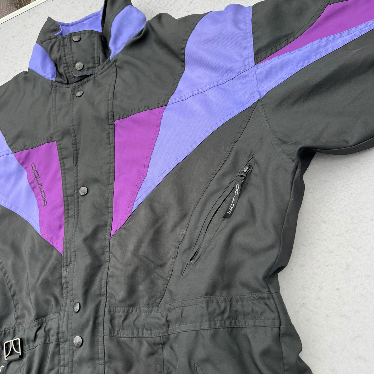 Vintage Couloir Ski Jacket Mens XXL 80s 90s Retro Colorblock Purple Black Neon