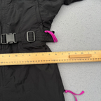 Vintage 90s Columbia One Piece Ski Suit Womens M Black Teal Pink Belted Radial Sleeve