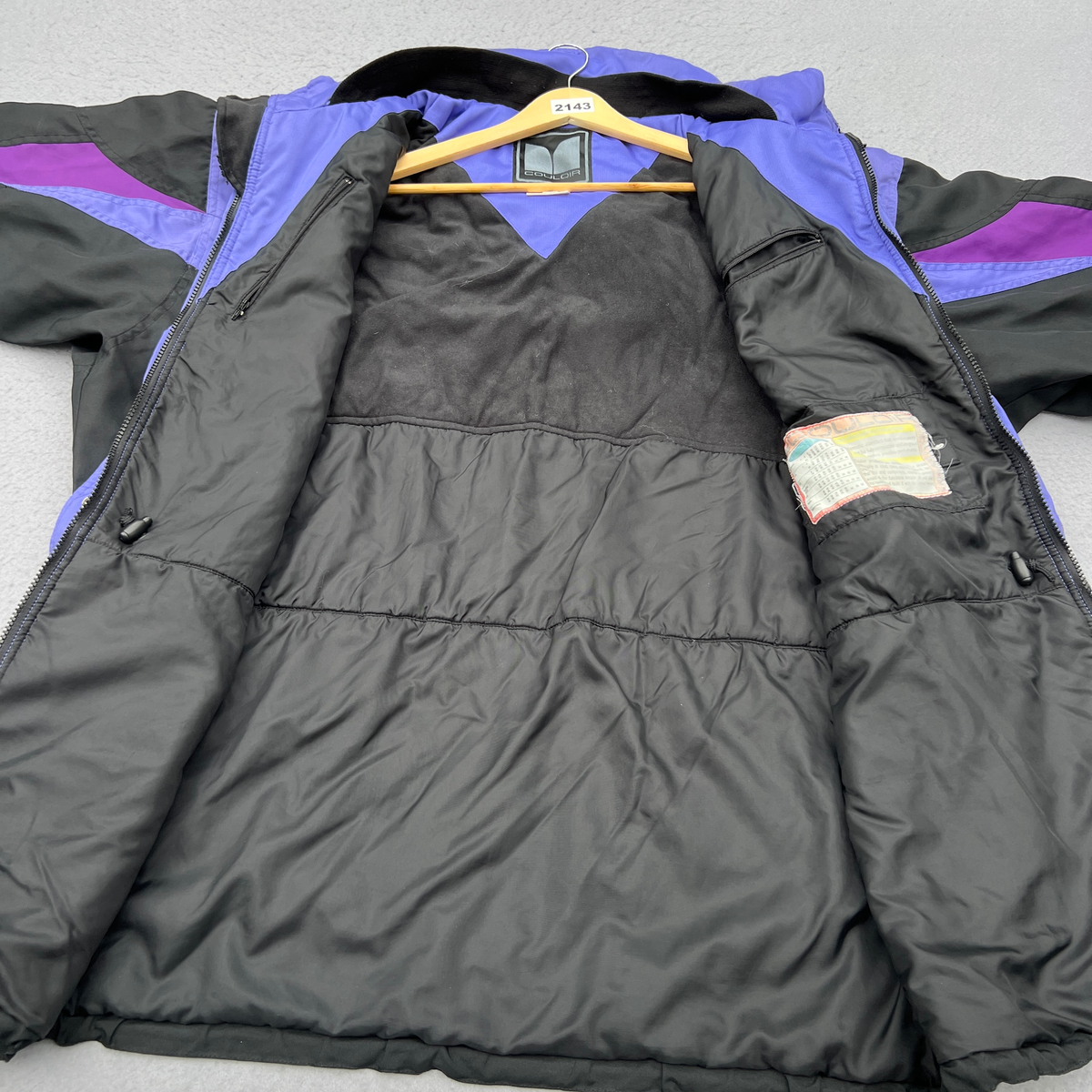 Vintage Couloir Ski Jacket Mens XXL 80s 90s Retro Colorblock Purple Black Neon