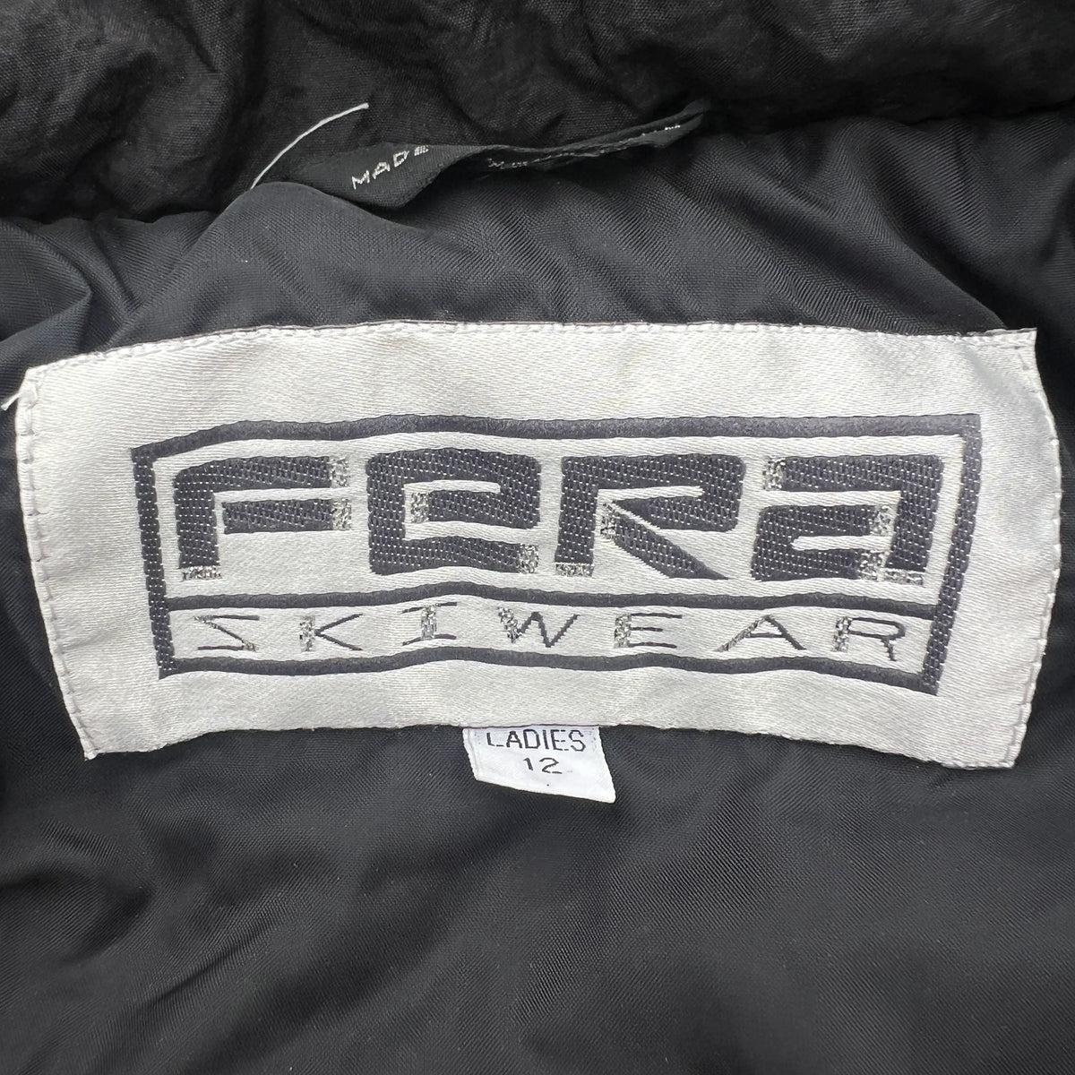 Late 80’s Fera Skiwear Woman’s Size 16 Double Breasted Cropped Black Jacket