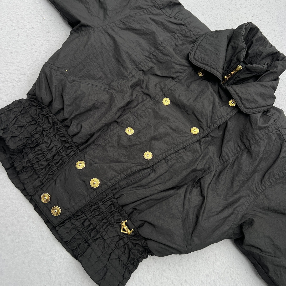 Late 80’s Fera Skiwear Woman’s Size 16 Double Breasted Cropped Black Jacket