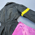 J C Penny 90’s Woman’s Size S One piece Ski Suit Jumpsuit Black With Yellow Accent