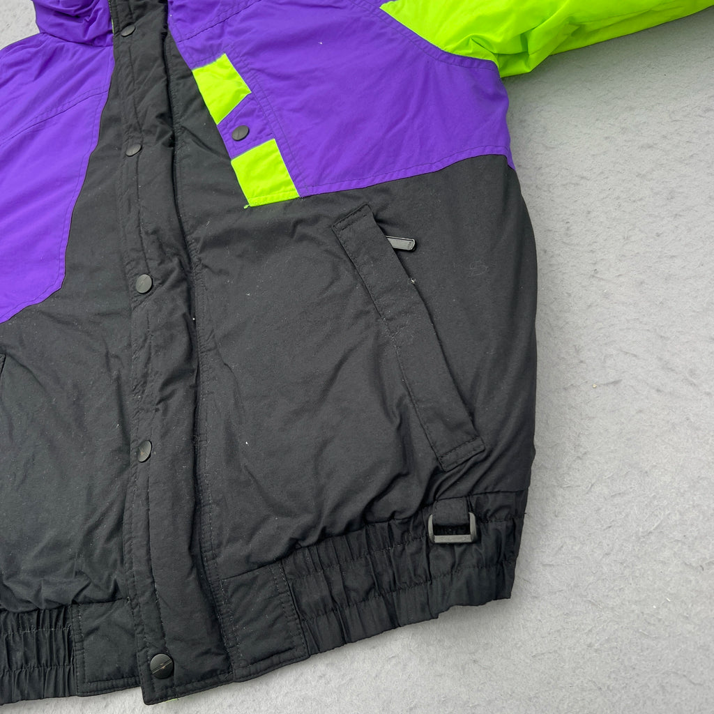Inside Edge Men’s Size M 90’s Colourblock Black Purple Green Ski Snowboard Jacket