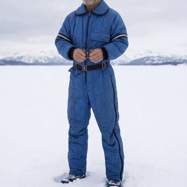 JC Penny Men’s Size S 80’s Blue Padded Ski Suit Jumpsuit