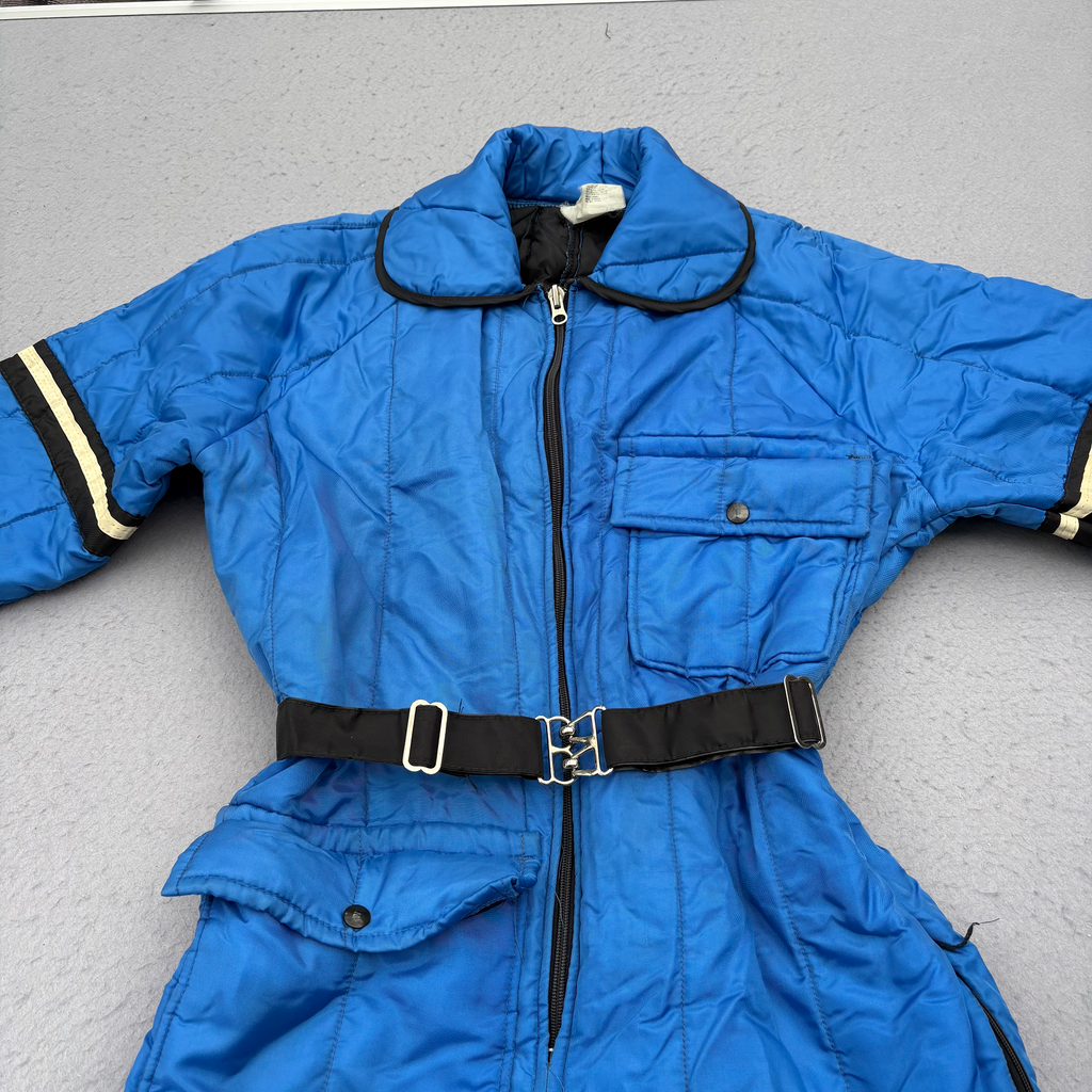 JC Penny Men’s Size S 80’s Blue Padded Ski Suit Jumpsuit