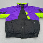 Inside Edge Men’s Size M 90’s Colourblock Black Purple Green Ski Snowboard Jacket