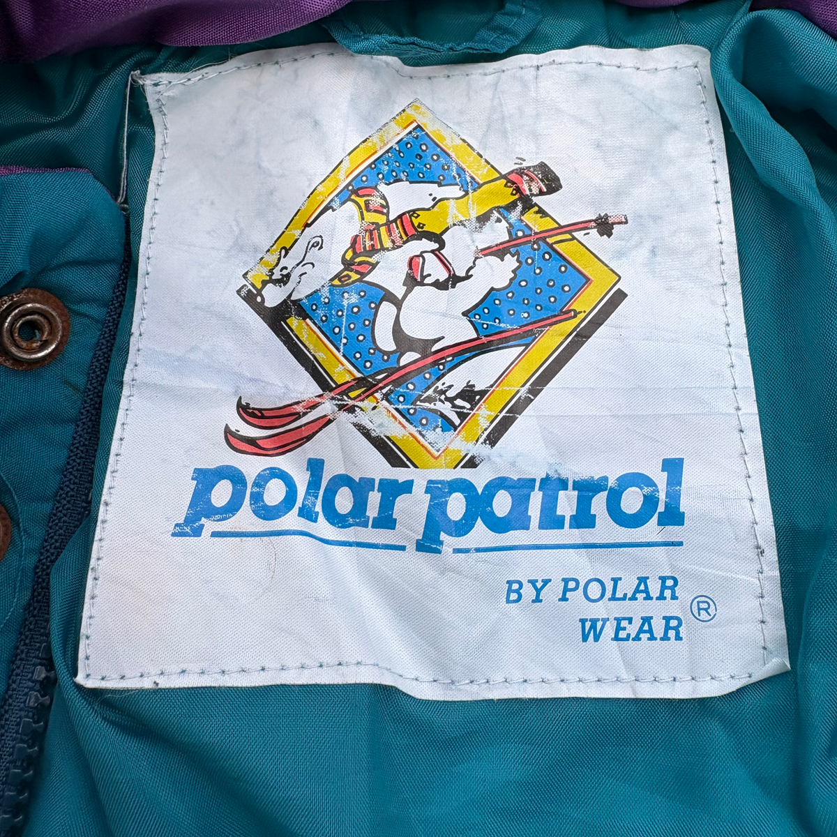 Polar Patrol 1980’s Hooded Men’s Size XL Green Red Black Nylon Baggy Ski Suit Jumpsuit