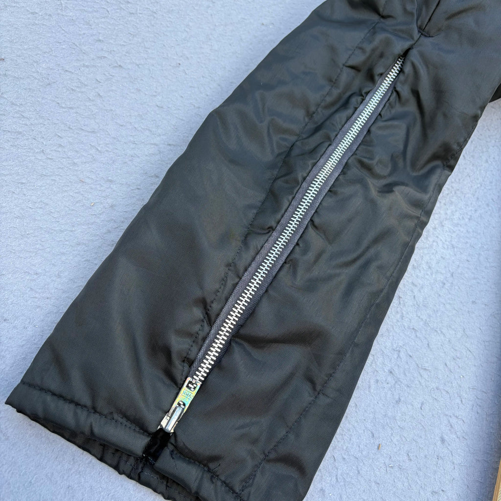 J C Penny 90’s Woman’s Size S One piece Ski Suit Jumpsuit Black With Yellow Accent