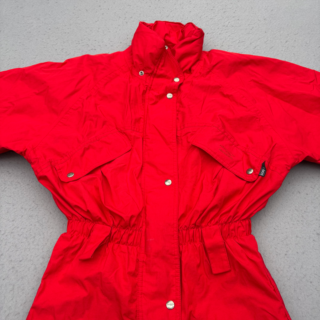 Vtg Manudieci Italy Luxury Goose Down Gore-Tex Ski Suit Red UK 8