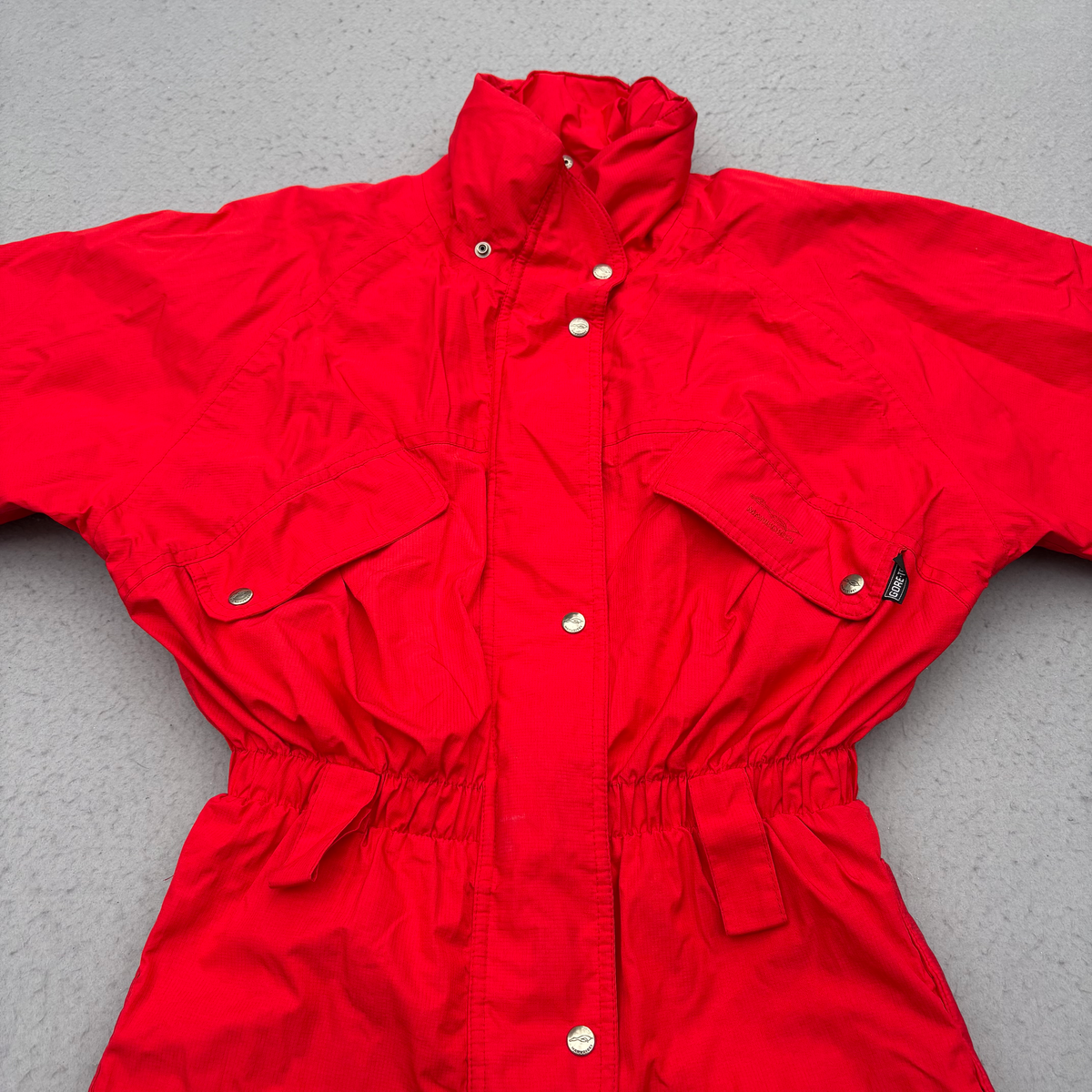 Vtg Manudieci Italy Luxury Goose Down Gore-Tex Ski Suit Red UK 8