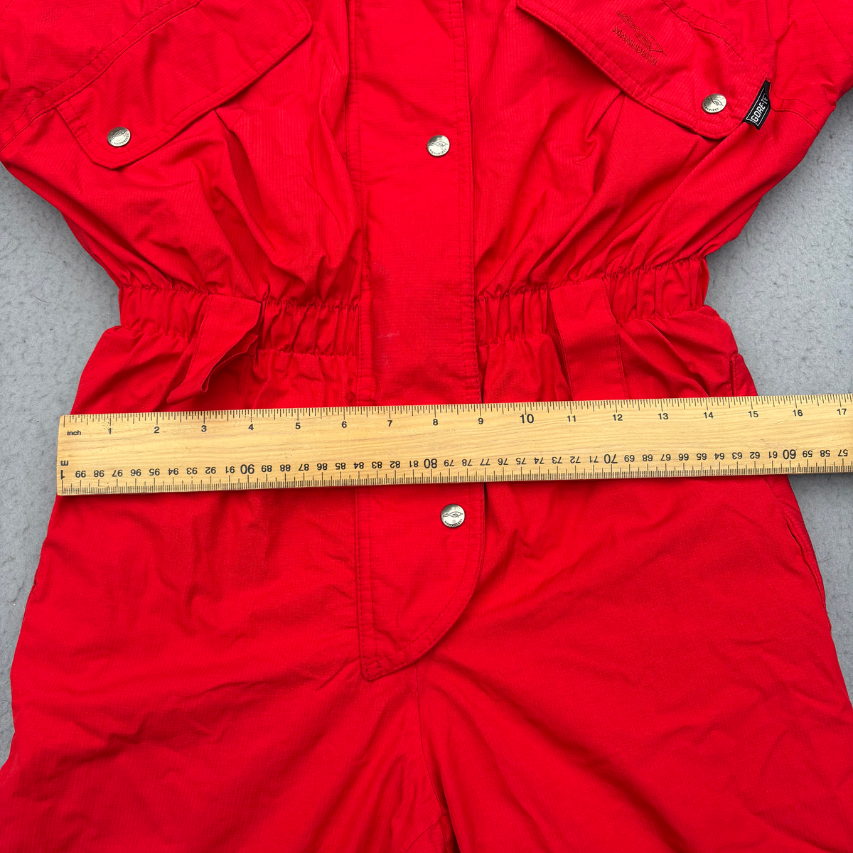 Vtg Manudieci Italy Luxury Goose Down Gore-Tex Ski Suit Red UK 8