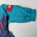 Vintage Marker Ski Suit Womens XL One Piece Colourblock Teal Navy 80s 90s Retro