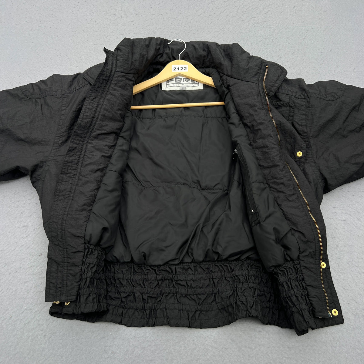 Late 80’s Fera Skiwear Woman’s Size 16 Double Breasted Cropped Black Jacket