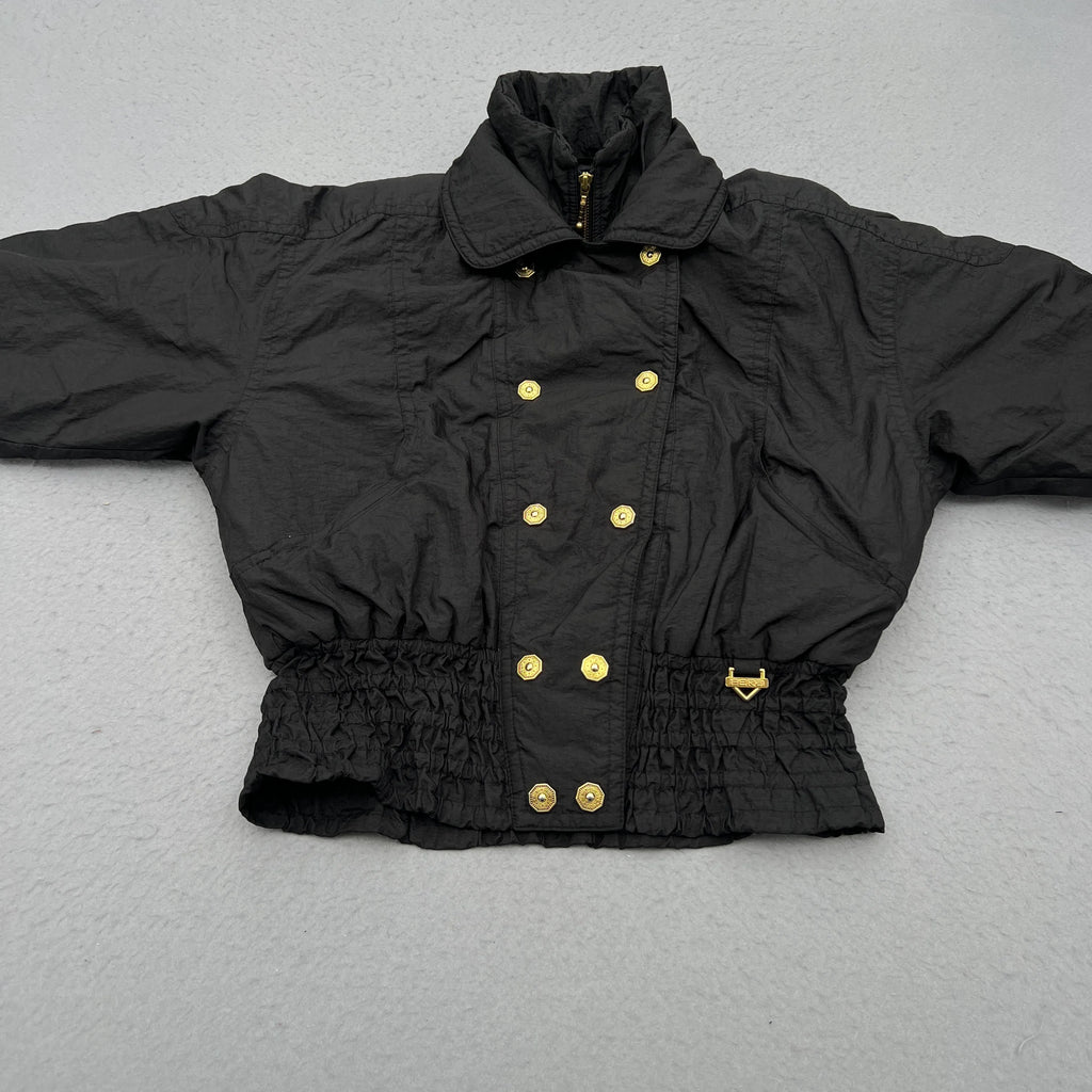 Late 80’s Fera Skiwear Woman’s Size 16 Double Breasted Cropped Black Jacket