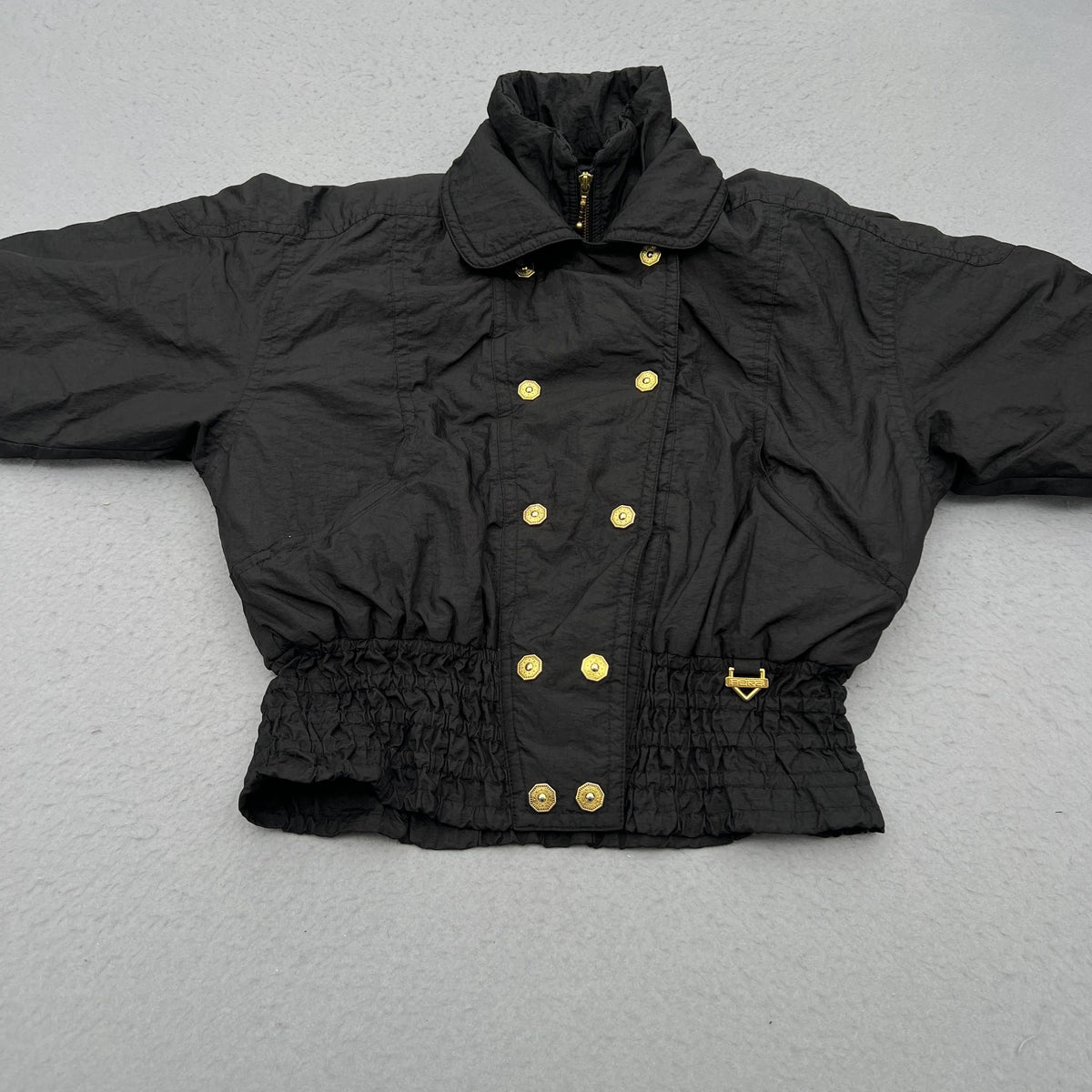 Late 80’s Fera Skiwear Woman’s Size 16 Double Breasted Cropped Black Jacket