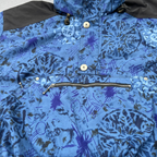 VTG 90s Obermeyer Ski Jacket Unisex XL Blue Abstract Anorak Pullover Windbreaker