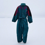Polar Patrol 1980’s Hooded Men’s Size XL Green Red Black Nylon Baggy Ski Suit Jumpsuit
