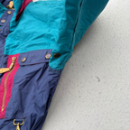 Vintage Marker Ski Suit Womens XL One Piece Colourblock Teal Navy 80s 90s Retro