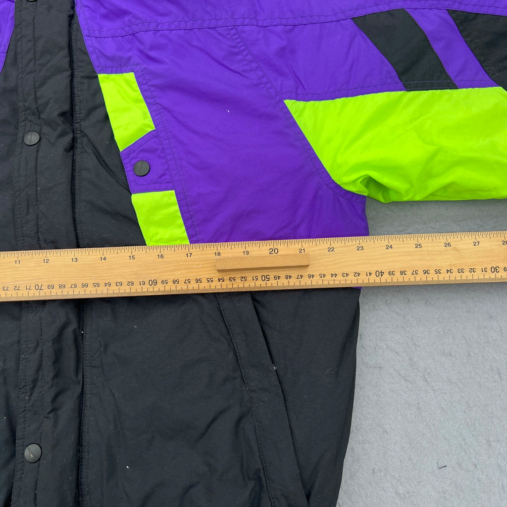 Inside Edge Men’s Size M 90’s Colourblock Black Purple Green Ski Snowboard Jacket