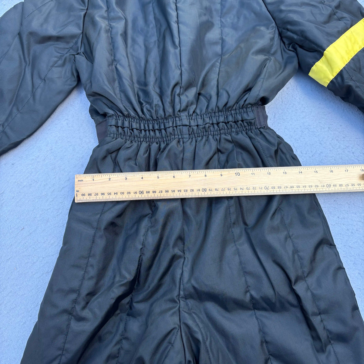 J C Penny 90’s Woman’s Size S One piece Ski Suit Jumpsuit Black With Yellow Accent